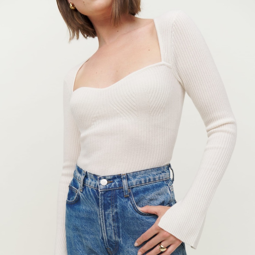 NWT Reformation Glenna Cashmere Sweater Medium